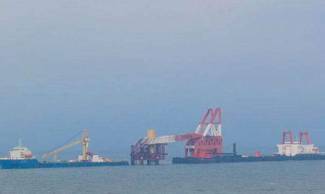 Offshore Crane Accident China Wind Farm