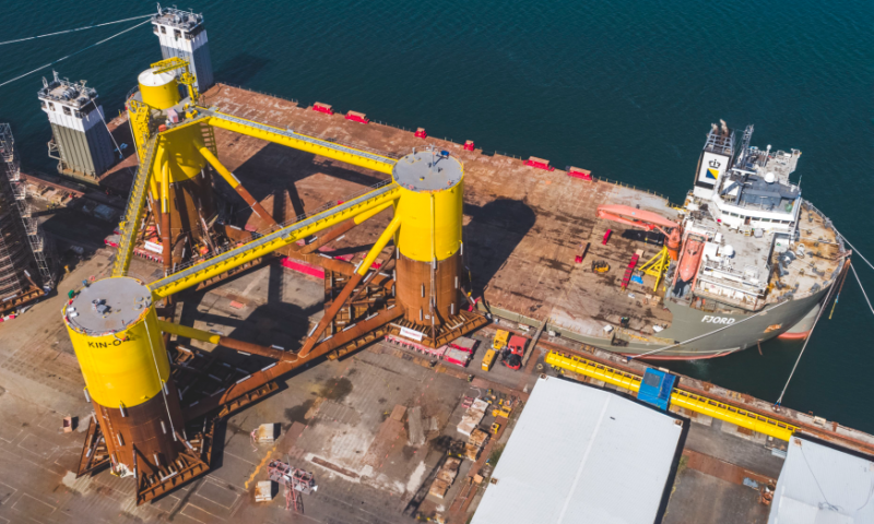 Mammoet Completes Loadout of Five Floating Wind Platforms for the Kincardine OWF